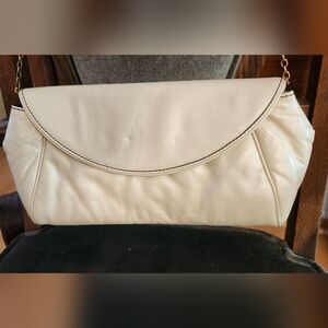 Dolce & Gabbana Cream Soft Leather Clutch Bag